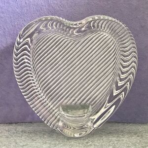 Vintage Mikasa Polished Portraits Heart Shaped Ribbed Crystal Glass Frame